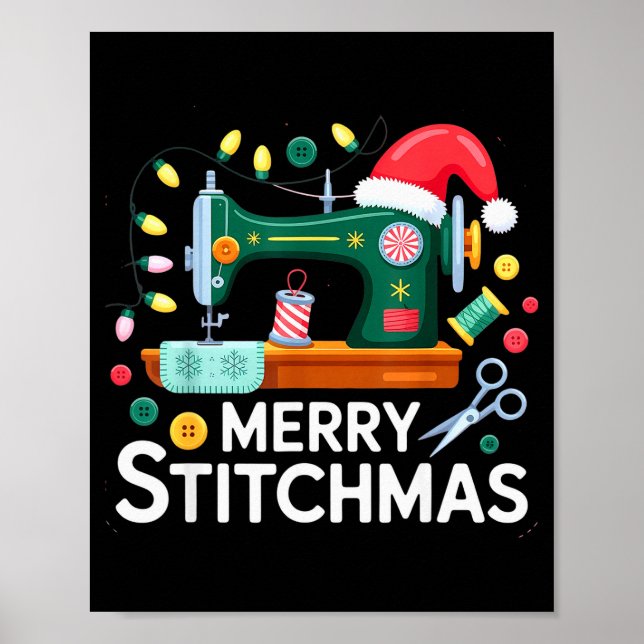 Poster Sewing Christmas Xmas Quilting Merry Mas  (Frente)