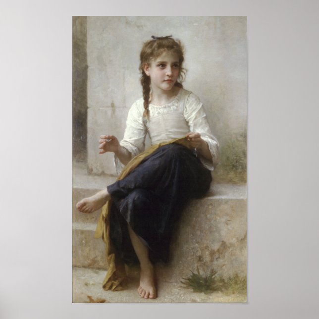 Póster Sewing por William-Adolphe Bouguereau (Frente)
