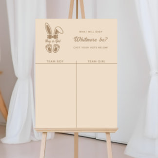 Poster Sexo de Beige Leve Cony Reveal Boy ou Girl Chart