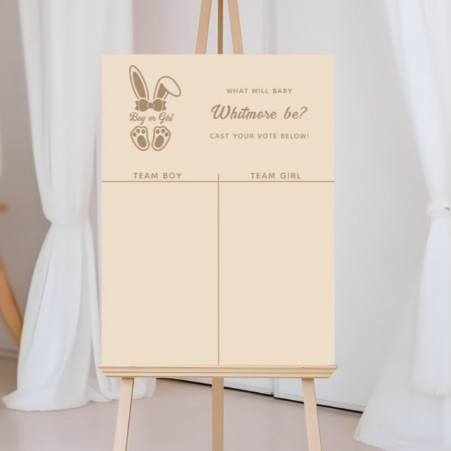 Poster Sexo de Beige Leve Cony Reveal Boy ou Girl Chart (Criador carregado)