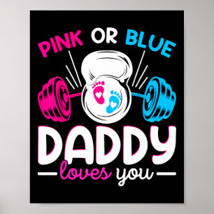 Poster Sexo De Elevação De Peso Revela Cor-De-Rosa Ou Pai