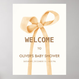 Poster Sexo Neutro de Sexo Simples Chá de fraldas Bem-vin