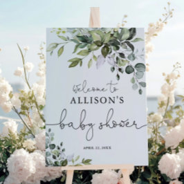 Poster Sexo Sinal de boas-vindas com chá de fraldas verde