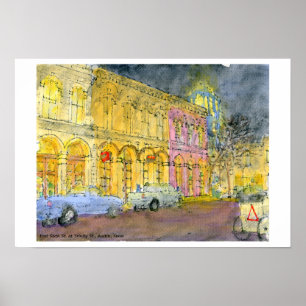 Póster Sexta rua do leste na rua da trindade, Austin,