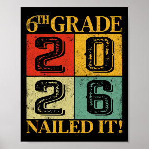 Poster Sexta Série 6ª Série Graduado 2026 Retro Escola Pr
