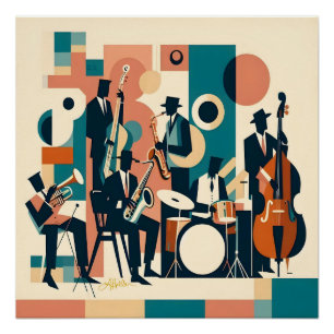 Póster Sexteto da Era do Jazz de Meados do Século