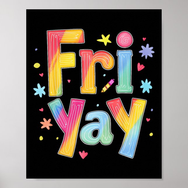 Poster Sextou Feliz Sexta-Feira Divertido Fim de Semana P (Frente)