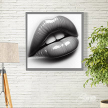 Sexy and Shiny Female Lips and Mouth