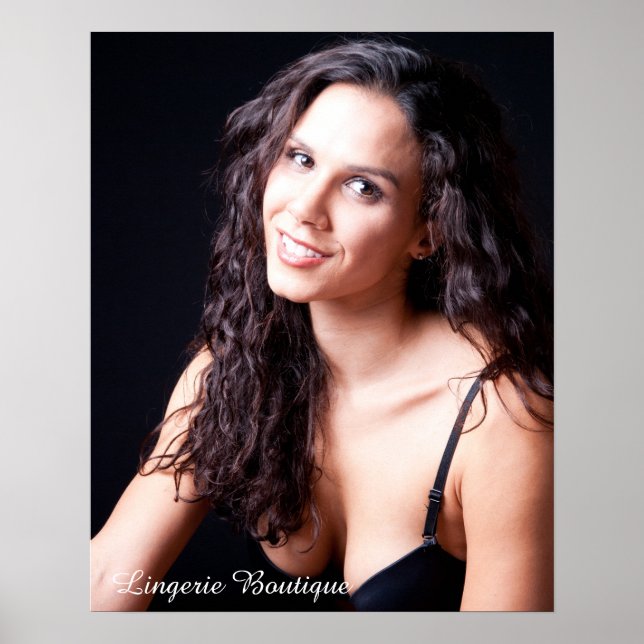 Póster Sexy Female Model with Black Lingerie (Frente)