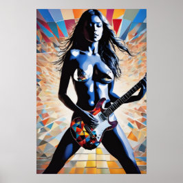 Poster Sexy Female Rock Guitarista
