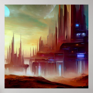 Poster SF Cidade em um Planeta Estranho 1