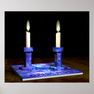 Póster Shabbat Candlesticks