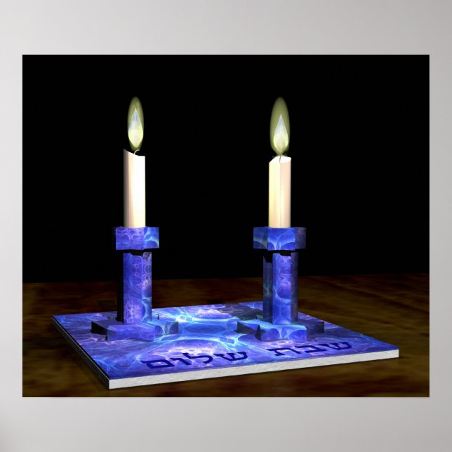 Póster Shabbat Candlesticks (Frente)