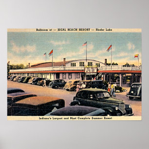 Poster Shafer Lake, Indiana Ideal Beach Resort