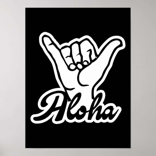 Poster Shaka Hand, Hang Loose Sinal Aloha (Frente)