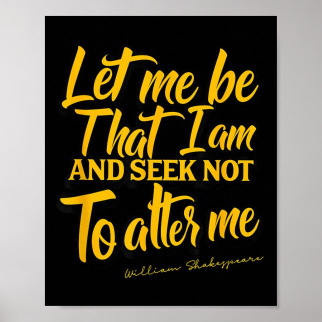 Poster Shakespeare Quote Much Ado About Nothing Gift Play (Frente)