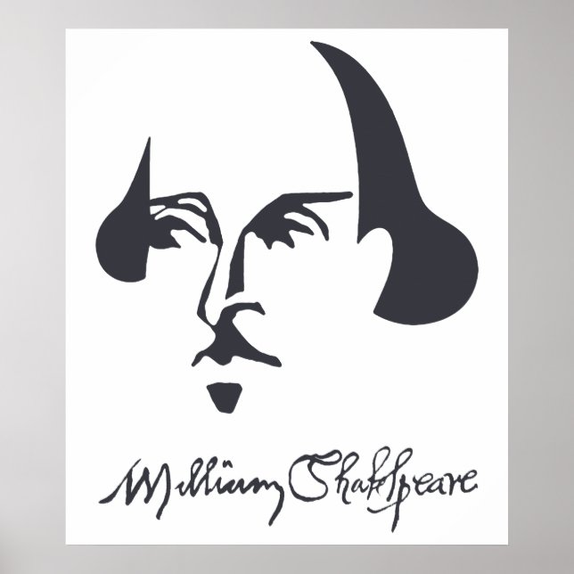 Póster Shakespeare simples com assinatura (Frente)