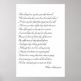Poster Shakespeare Sonnet Art