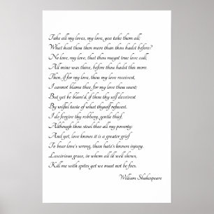 Poster Shakespeare Sonnet Art