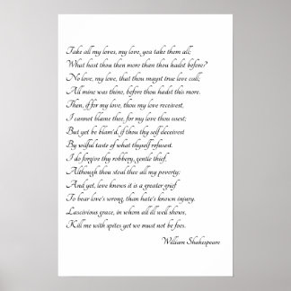 Poster Shakespeare Sonnet Art