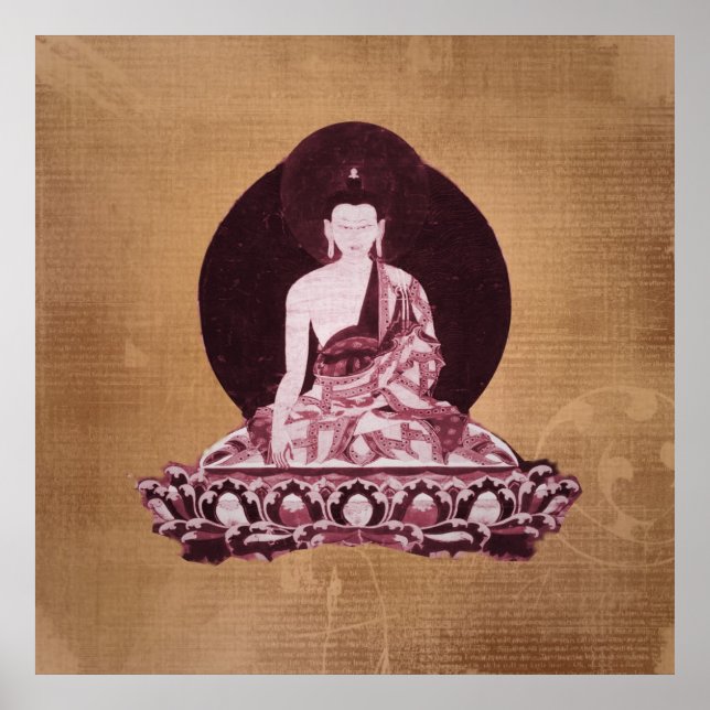 Poster Shakyamuni Buddha Grunge Vintage (Frente)