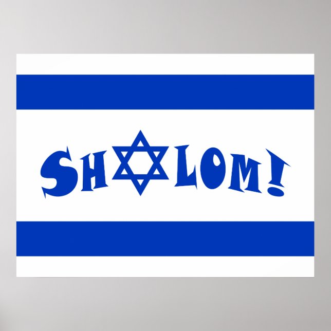 Poster Shalom Flag de Israel (Frente)
