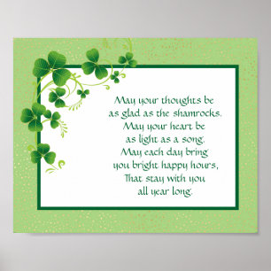 Poster Shamrocks Irish Blush