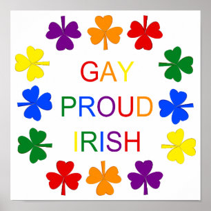 Poster Shamrocks irlandeses LGBT Gay orgulhosos