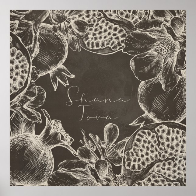 Poster Shana Tova Rosh Hashana Judeu Ano Novo (Frente)