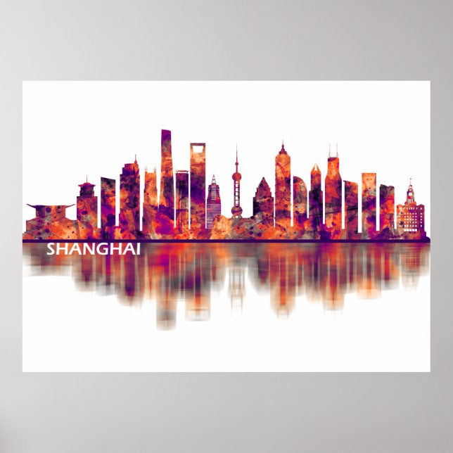 Poster Shanghai China Skyline (Frente)