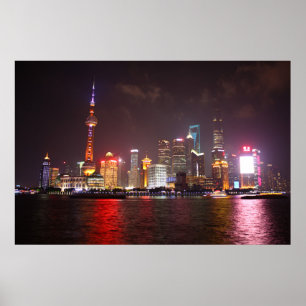 Poster Shanghai em a noite China