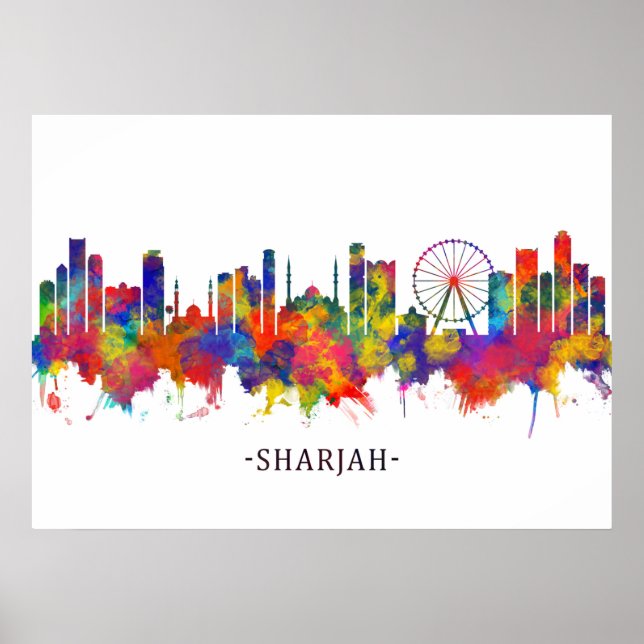 Poster Sharjah UAE Skyline (Frente)