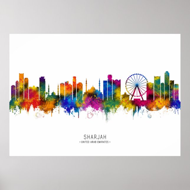 Poster Sharjah UAE Skyline (Frente)