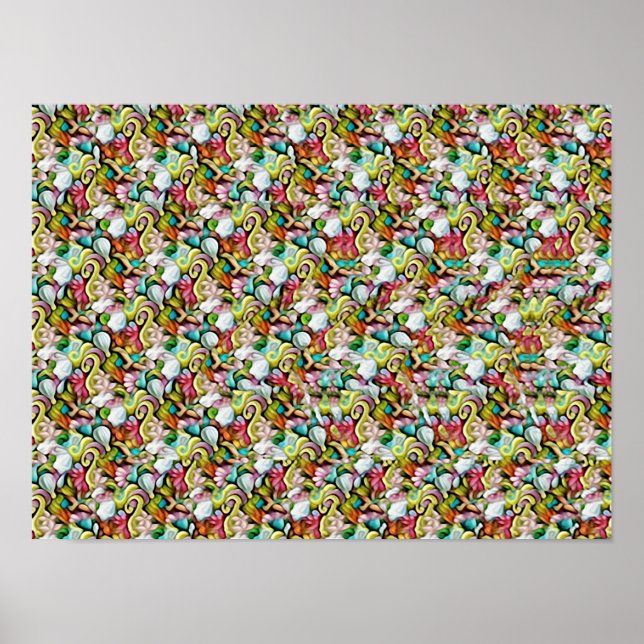 Poster SHARK STEREOGRAM 16" x 12", Semi-Gloss, No Frame (Frente)