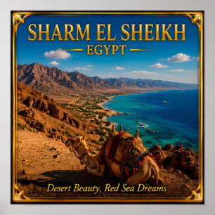 Poster Sharm El Sheikh Egito Deserto Mar Viagem Aventura