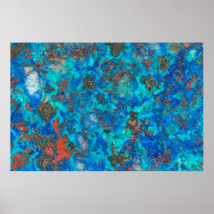 Póster Shattuckita azul com padrão
