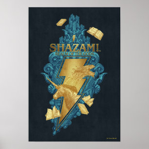 Poster SHAZAM! Fury of the Gods Realm do logotipo de de