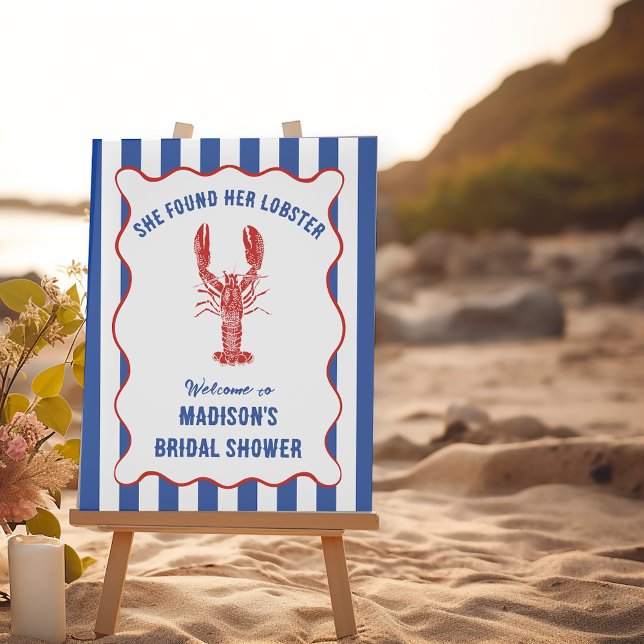 Poster She Found Her Lobster Nautical Bridal Shower (Criador carregado)