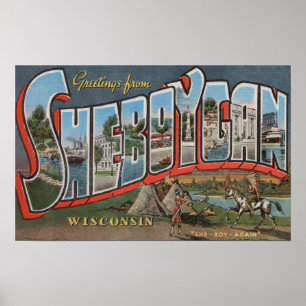 Póster Sheboygan, Wisconsin (índios # 1)