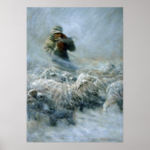 Poster Sheep Herder, Tempestade de Newell Convers Wyeth