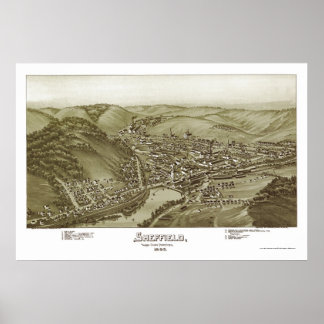 Póster Sheffield, PA Panorâmica - 1895
