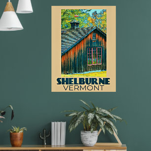 Poster Shelburne, viagens vintage de Vermont