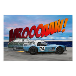 Póster Shelby Cobra vs MGB GT Competition