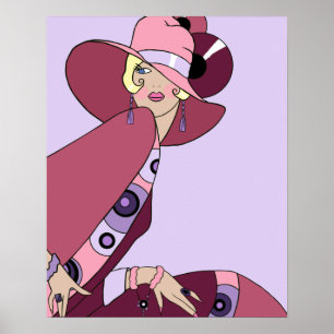 Póster Shelby, senhora do 1920 na lavanda e no vinho