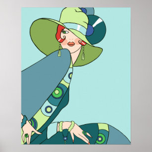 Póster Shelby, senhora do 1920 no Aqua e na cerceta