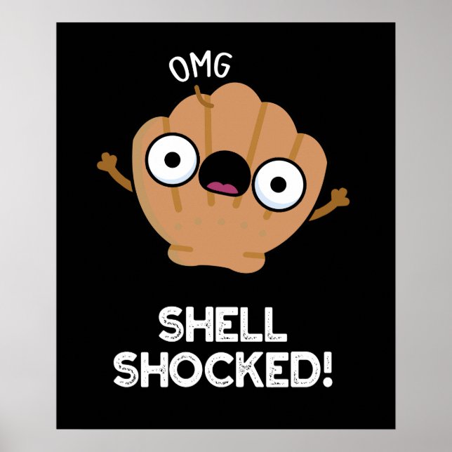 Poster Shell chocou Engraçado Engraçado Seashell Pun Dark (Frente)
