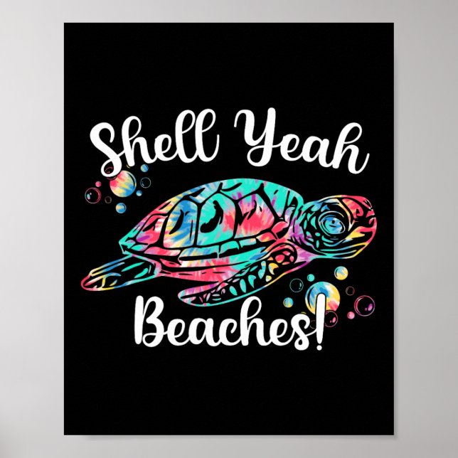 Poster Shell Sim Beaches Tie Dye Turtle Shell Sim 1 (Frente)
