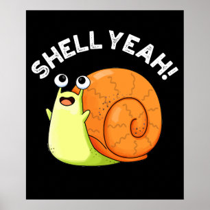 Poster Shell Sim Funny Snail Pun Dark BG