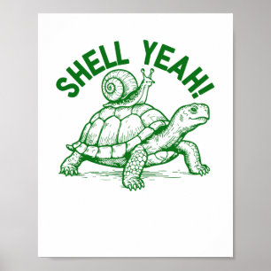 Poster Shell Sim Turtle Snail Engraçado