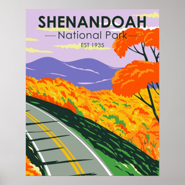 Poster Shenandoah National Park Skyline Drive Virginia (Frente)